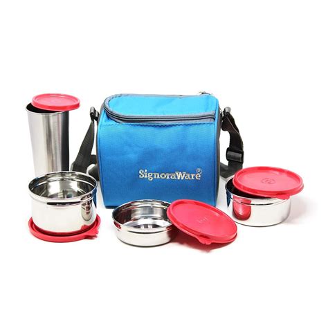 signoraware steel lunch box with tumbler|signoraware lunch box lowest price.